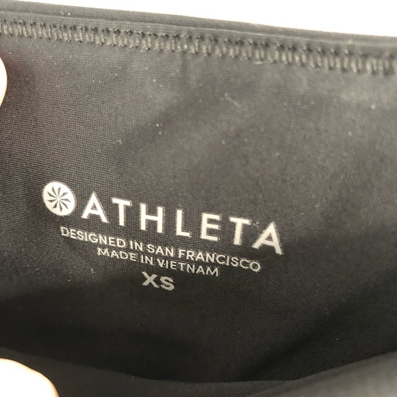 ATHLETA Stellar Tight Legging Black Navy Blue XS Zipper Pockets 77262 870815-05 - Picture 4 of 9